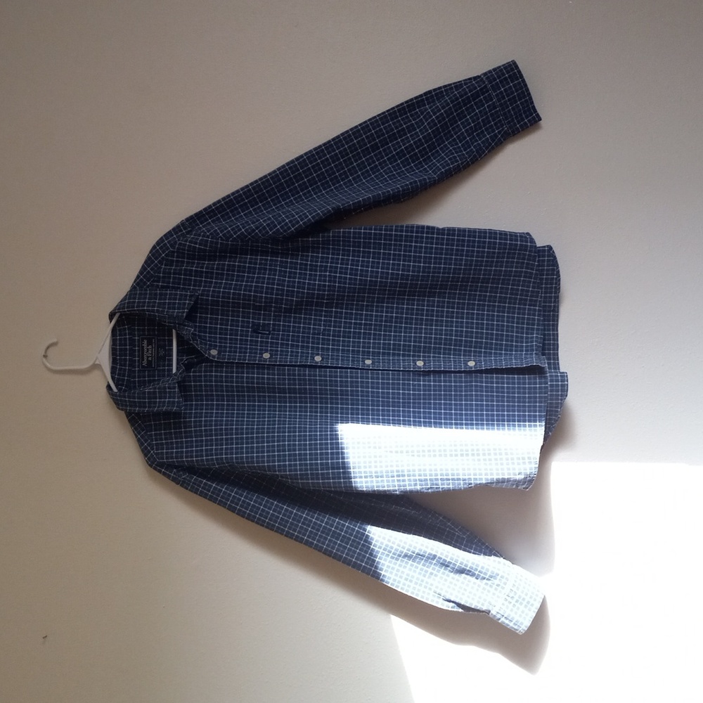 Abercrombie & Fitch Men's Blue Plaid Shirt - XL